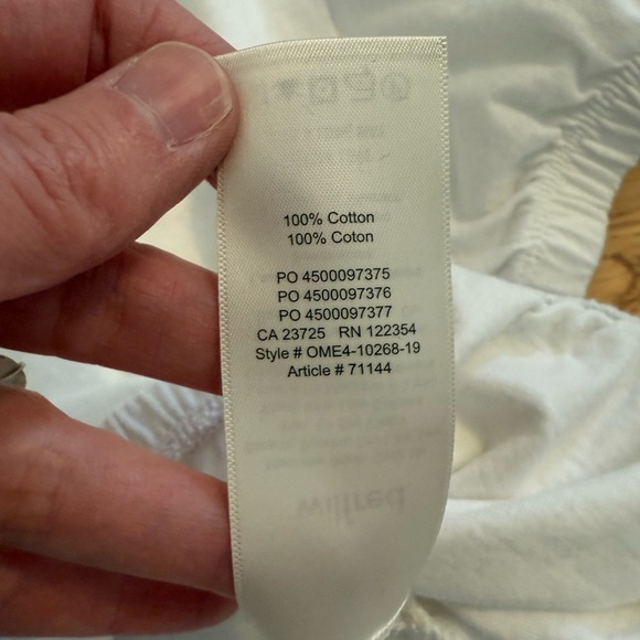 Aritzia WILFRED Piaf White Cotton Cropped Elastic Waist T-Shirt, Size Small - Picture 5 of 8